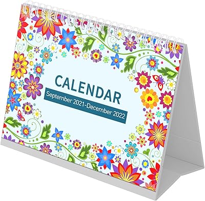 Calendrier de bureau babyski 2021-2022, 16 calendriers mensuels, 9,0 x 7,7 pouces, double