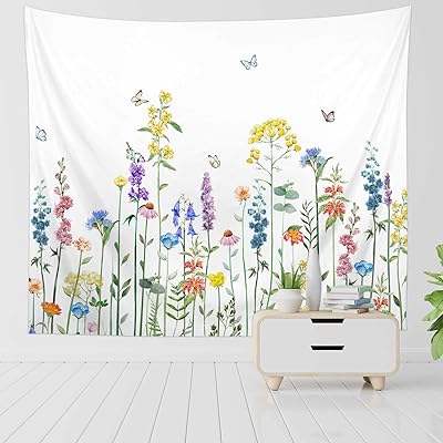 Rosielily tapisserie florale tapisserie murale à fleurs en tissu végétal papillon