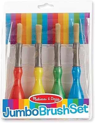 Melissa & doug jumbo brush set de 4, pinceaux rouge, bleu, vert, jaune