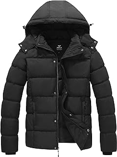 Manteau d'hiver à capuche pour hommes ggleaf en coton épais avec amovible