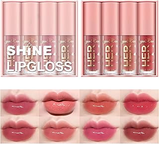 Ensemble de 8 rouges à lèvres liquides, brillant à lèvres scintillant, gelée