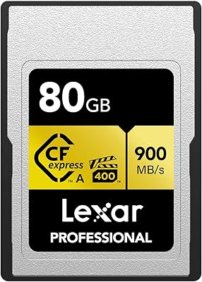 Carte mémoire lexar professional cfexpress type a gold series 80 go, lecture jusqu'à