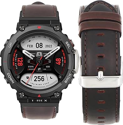 Compatible avec le bracelet amazfit t-rex 2, bracelet de remplacement en cuir lamshaw