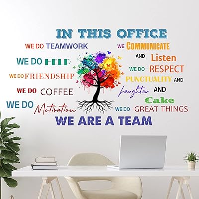 Stickers muraux de bureau inspirants, décoration murale de bureau, citations positives, autocollants