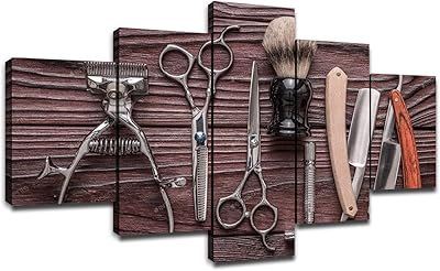 Outils de barbier vintage, images murales sur toile, décoration murale pour salon