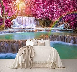 Papier peint cascade de forêt rihui grand papier paysage pour chambre