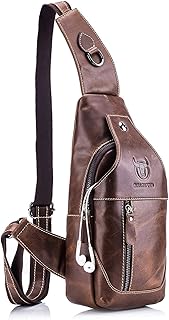 Sac à bandoulière en cuir véritable pour hommes, sac à dos à bandoulière
