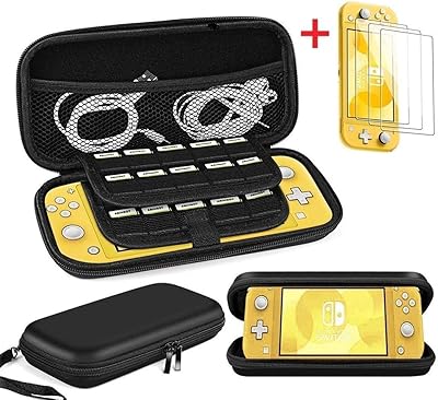 Étui de transport cmore pour nintendo switch lite/accessoires avec [3 paquets] protecteurs d'écran/19
