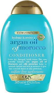 Le revitalisant capillaire extra fort ogx hydrate et rajeunit les cheveux, enrichi
