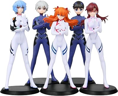 Ensemble de figurines evangelion 5 pièces figurine de combinaison de conduite en pvc