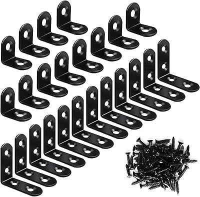 Support d'angle alykdon, 24 supports noirs en forme de l à angle droit