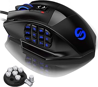 Souris de jeu filaire utech smart venus rgb, 16 400 dpi, mmo laser
