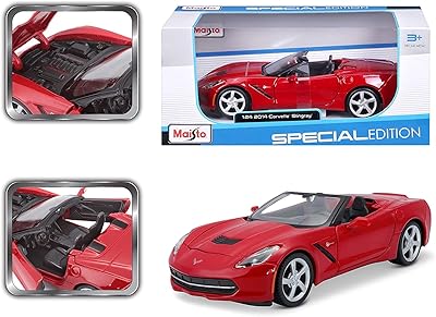 Maisto 2014 chevrolet corvette c7 cabriolet (rouge métallisé, 124)
