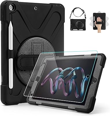 Coque tyca pour ipad 9e 8e et 7e génération avec protecteur d'écran