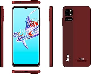 Smartphone iku a12, 4 go, 64 go, 4000 mah, bourgogne