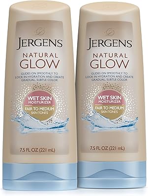 Lait pour le corps autobronzant sous la douche jergens natural glow
