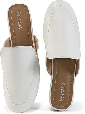 Chaussures plates confortables à enfiler à bout rond et dos nu pour femmes
