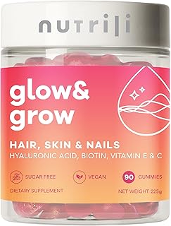 Nutrile glow & grow à croquer sans sucre (1,5 mois) | pour cheveux