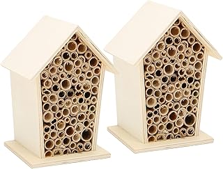 Maison d'abeilles murale en bois en deux pièces en bambou, ruche attirant