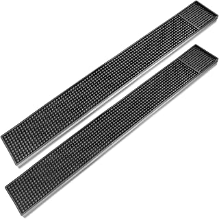 Tapis de barre en caoutchouc noir pro tencels, 23" x 3,25", tapis anti-déversement