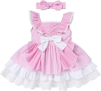 Robe de princesse classique sans manches en tissu de coton à carreaux
