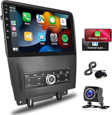 Autoradio android 2g+32g pour ford mustang 2010-2014 avec apple carplay sans fil, écran