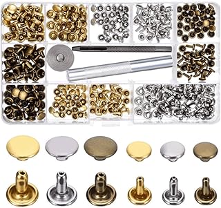 Beauty 180pcs 8x8mm 6x6mm jeu de vis de remplacement pour l'artisanat du cuir