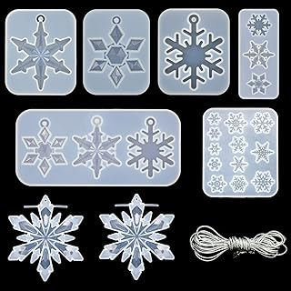 8 pièces moules à pendentif en silicone flocon de neige moule