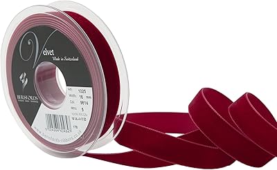 Ruban de velours beresfords, rouge foncé, 10 cm x 2 cm x 10