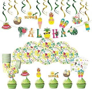 Décorations de fête tropicales, kit de décorations de fête hawaïenne, décorations de fête