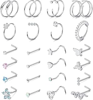 28 pièces 20g anneaux de nez clous de nez pour femmes hommes clous