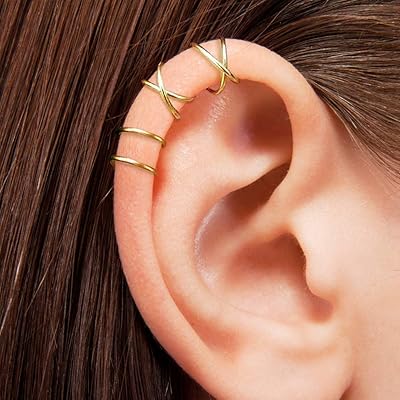 Castowave 4 pièces boucles d'oreilles sans piercing - boucles d'oreilles faux cartilage