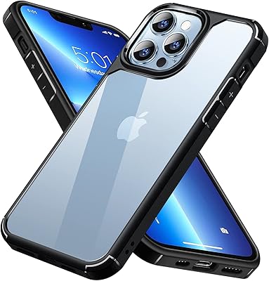 Infosun coque transparente pour iphone 13 pro max, coque arrière rigide ultra fine