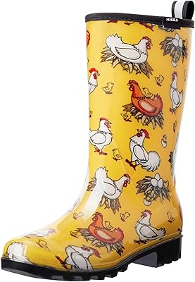 Bottes de pluie hisea pour femmes, bottes de pluie imperméables en caoutchouc, bottes