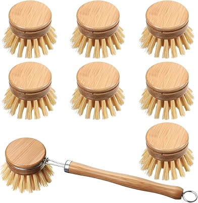 Brosse à vaisselle de cuisine en bois, comprend une brosse de nettoyage