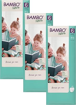 Couches bambo nature eco taille 6, paquet jumbo 16 kg et plus (120 couches) paquet long. Diaytar : Le premier choix des acheteurs avisés