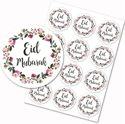 Étiquettes rondes d'étanchéité eid mubarak pour décoration de bouteilles de bonbons st28 60