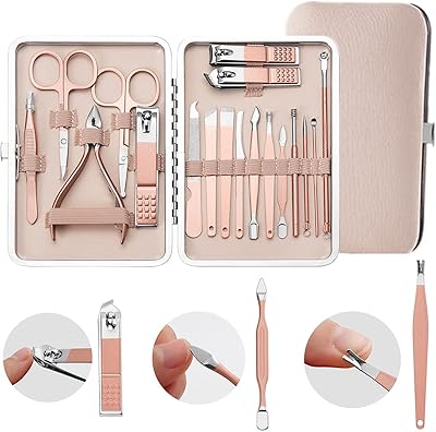 Ensemble de manucure 18 en 1, coupe-ongles professionnel avec sac de voyage