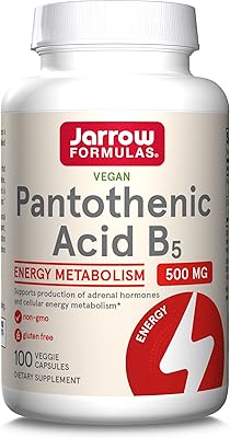 Acide pantothénique b5 de jarrow formulas, soutient la production d'énergie, 500 mg, 100
