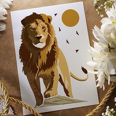 6 pièces pochoir lion en couches 117x83 pouces roi réutilisable
