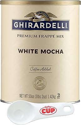 Ghirardelli premium white mocha frappe mix, boîte de 3 livres avec une boule