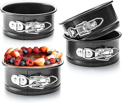 Makingtech mini moules à charnière, lot de 4 mini moules à gâteau au