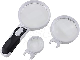 Ensemble de loupes portatives à lumière led - grossissement haute puissance 2x 3,5x