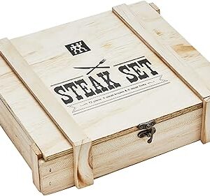 Zwilling ménagère de couverts 12 pièces pour 6 personnes, 6 couteaux et 6 fourchettes, avec boîte de rangement en bois, acier inoxydable/bois. Électroménager, mode, beauté... Diaytar a tout en stock