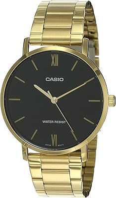 Montre casio pour homme en acier inoxydable doré mtp-vt01g-1budf, or, bracelet