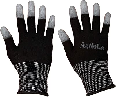 Gants antistatiques noirs arnola, s'adaptent au bout des doigts, gants de travail sûrs