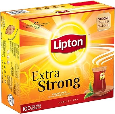 Thé noir extra fort lipton, paquet de 100 sachets de thé