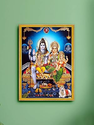 999store image du seigneur shiva parivar avec cadre photo temple / cadre photo