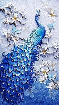 Shayea diy 5d diamond painting kit paon strass broderie point