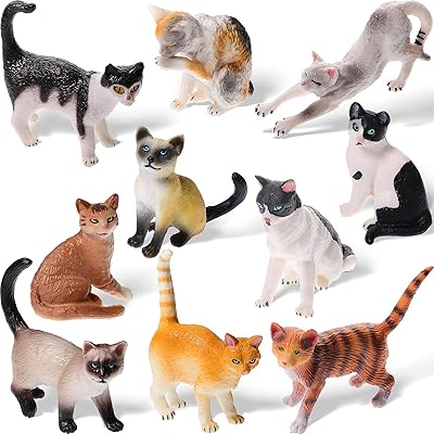 10 pièces figurines réalistes de mini chat, ensemble de jouets éducatifs en plastique